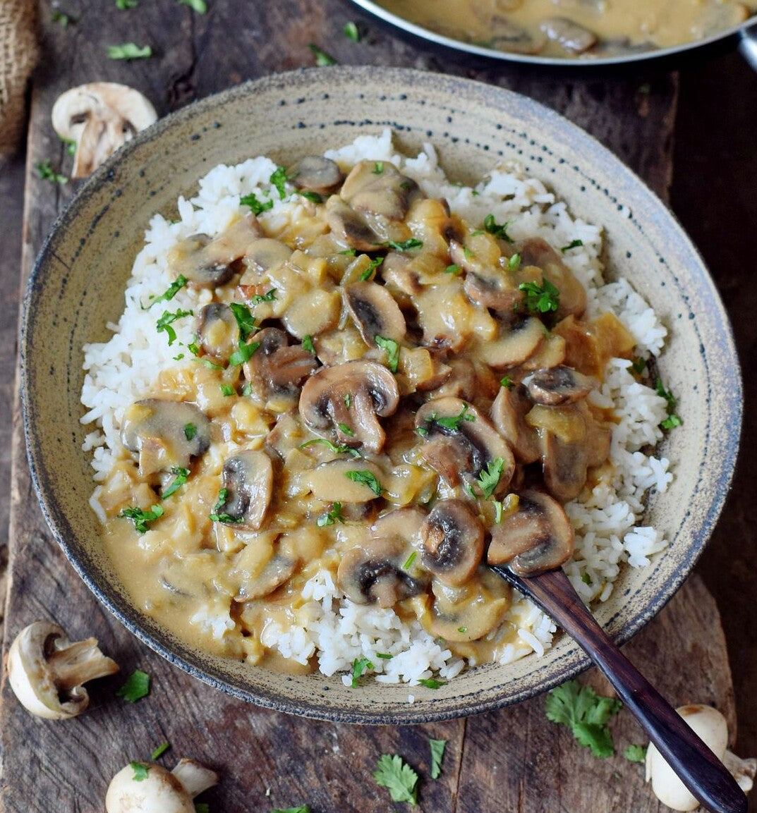 Mushroom Stroganoff with Basmati Rice